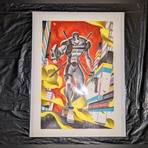 Thony Silas Marvel Comics X-Men (X-Force) Deadpool Original Art  16.5 x 23.5 in